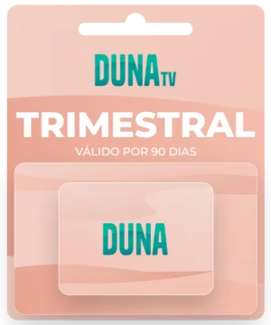 Imagem ilustrativa do cartão trimestral do DUNA TV 30 dias por R$74,90